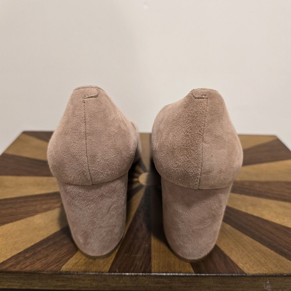 Marc Fisher Caitlin Pump Size 9.5M Womens Suede Pointed Block Heel Slip On Nude - Picture 6 of 12